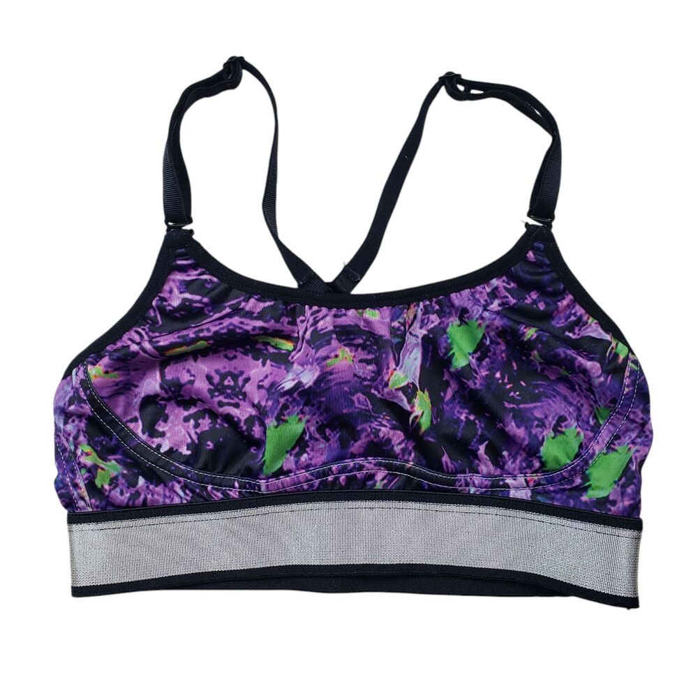 Haby Strappy Crop Sports Bra Womens Small Geometric Activewear Made in Colombia